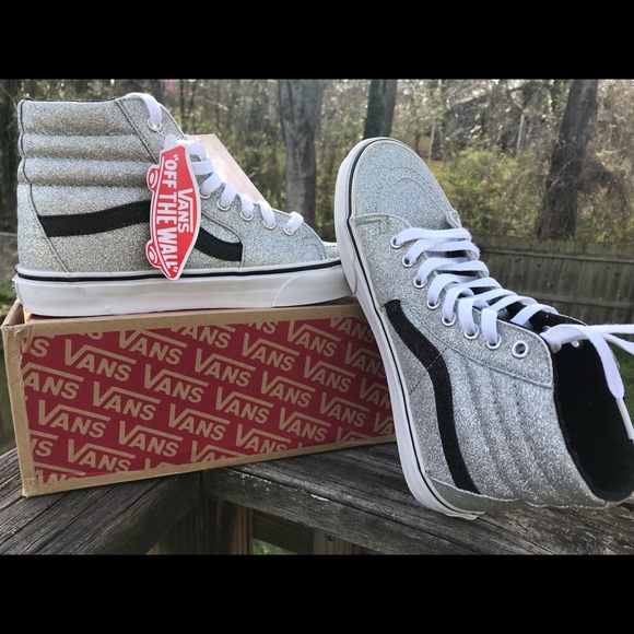 Unisex Silver glitter high top Vans - Picture 3 of 8